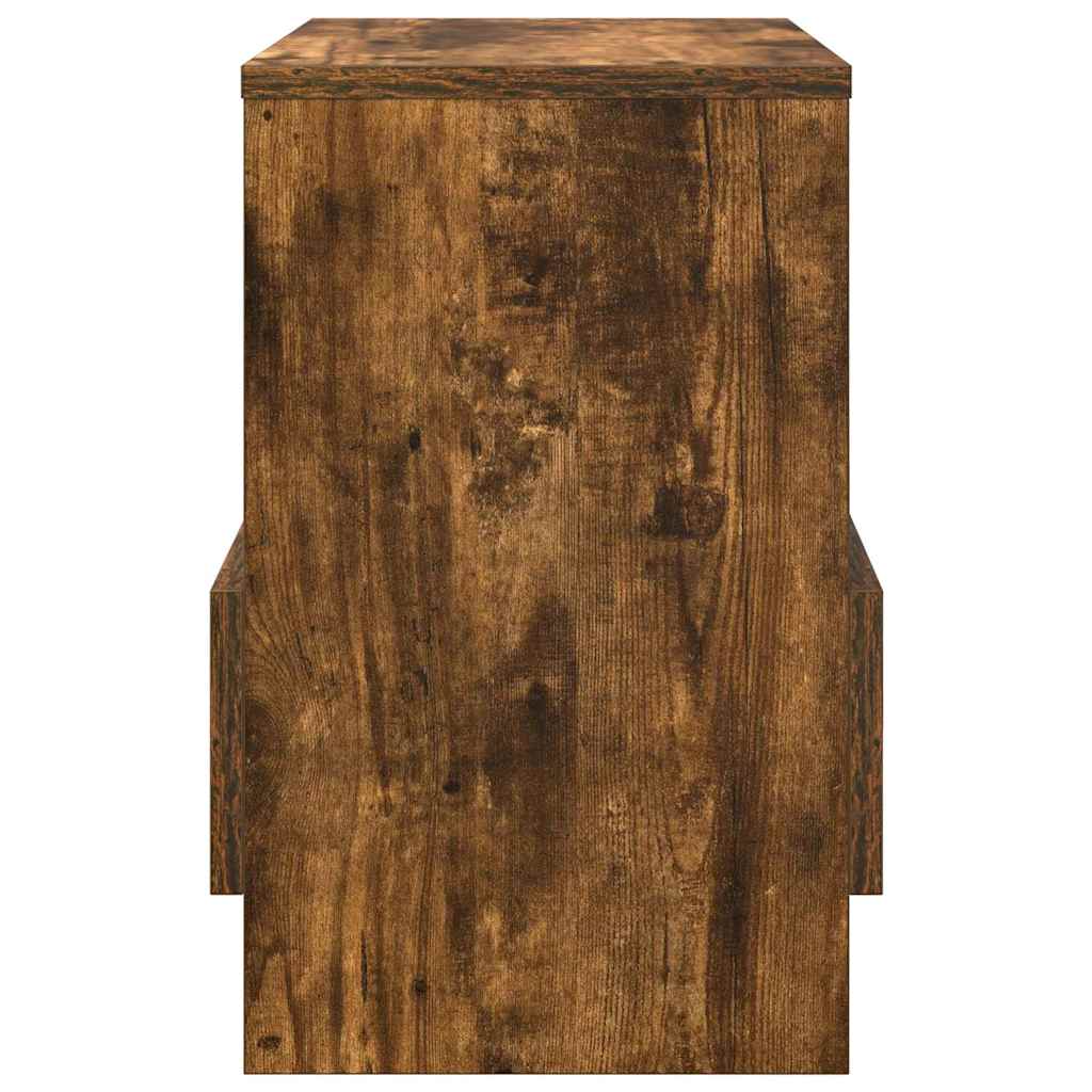 vidaXL Magazine Rack 2 pcs Smoked Oak 35 x 30 x 45 cm