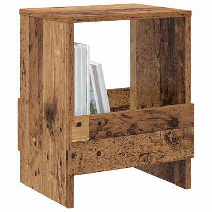 vidaXL Magazine Rack Old Wood 35 x 30 x 45 cm