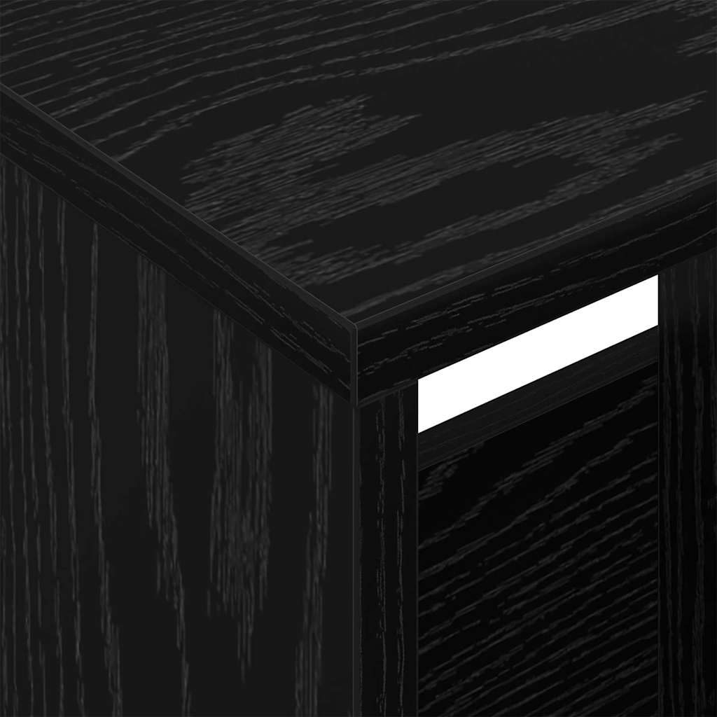 vidaXL Magazine Rack Black Oak 68.5 x 30 x 45 cm