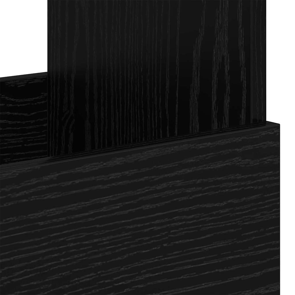 vidaXL Magazine Rack Black Oak 68.5 x 30 x 45 cm
