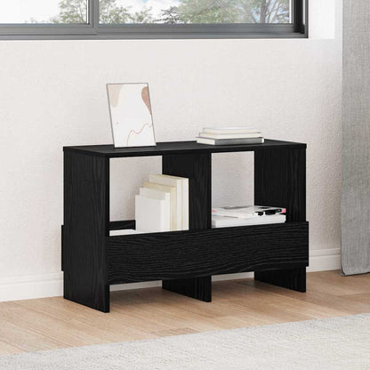 vidaXL Magazine Rack Black Oak 68.5 x 30 x 45 cm