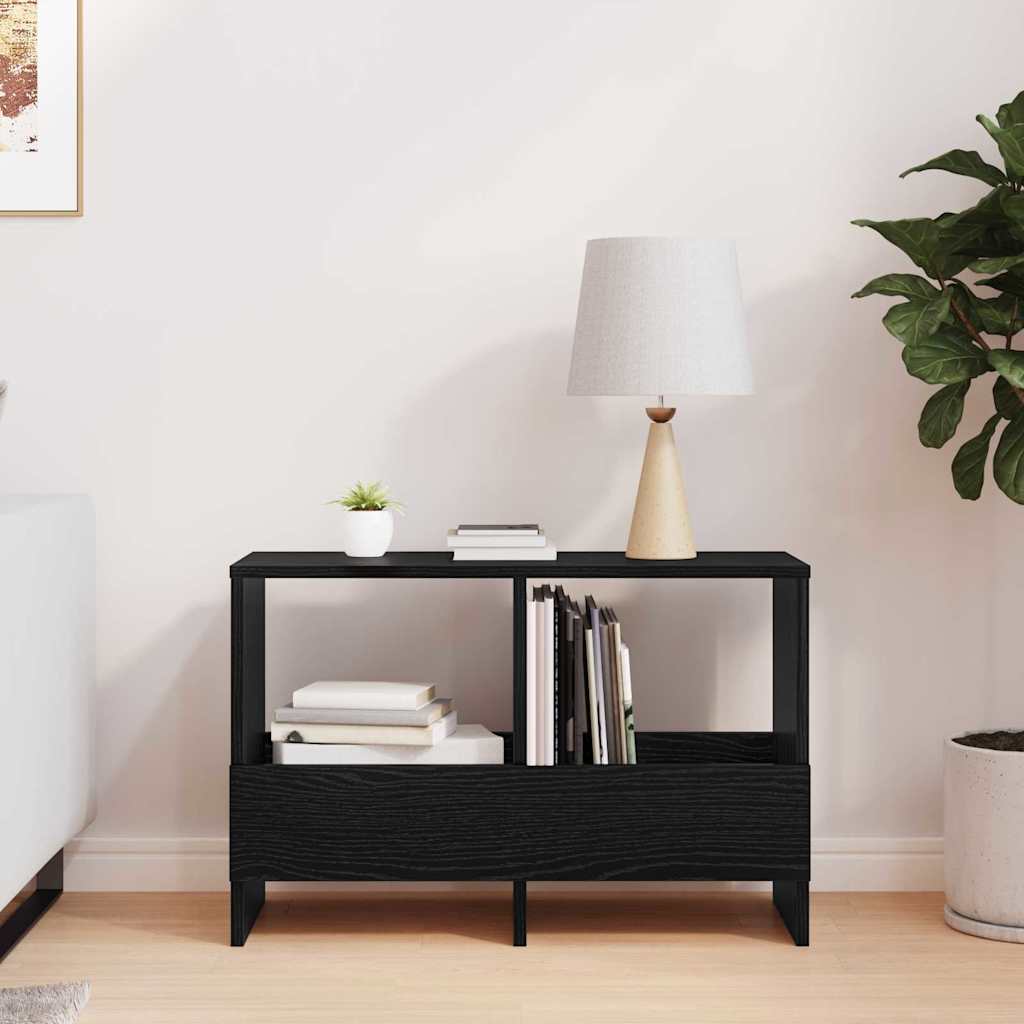 vidaXL Magazine Rack Black Oak 68.5 x 30 x 45 cm