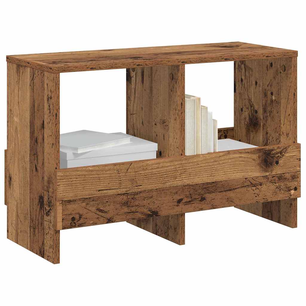 vidaXL Magazine Rack Old Wood 68.5 x 30 x 45 cm