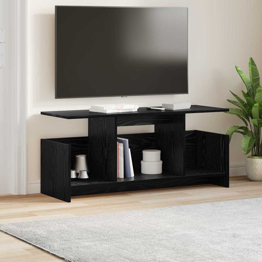 vidaXL TV Stand Black Oak 102 x 35 x 45 cm Engineered Wood