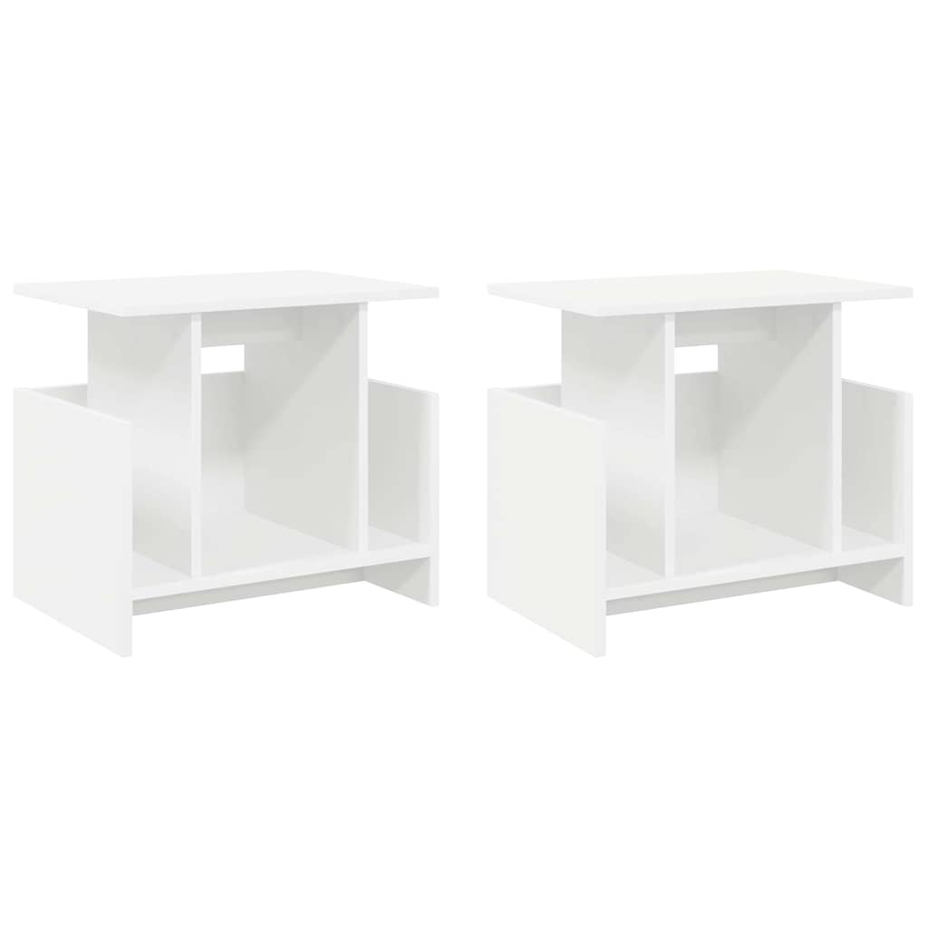 vidaXL TV Stand 2 pcs White 50 x 35 x 45 cm Engineered Wood