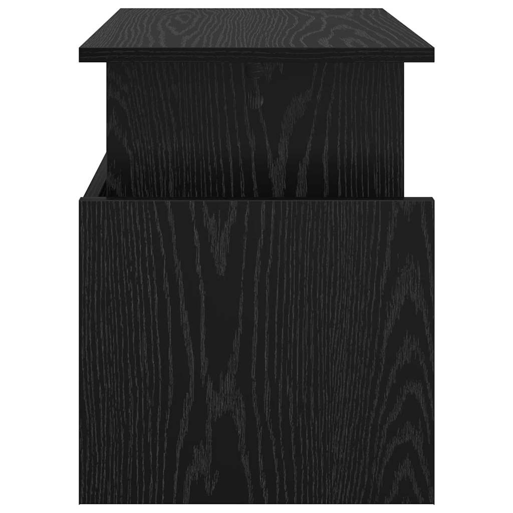 vidaXL TV Stand Black Oak 50 x 35 x 45 cm Engineered Wood