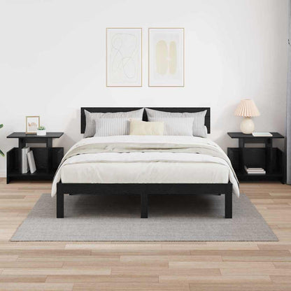 vidaXL TV Stand 2 pcs Black Oak 50 x 35 x 45 cm Engineered Wood