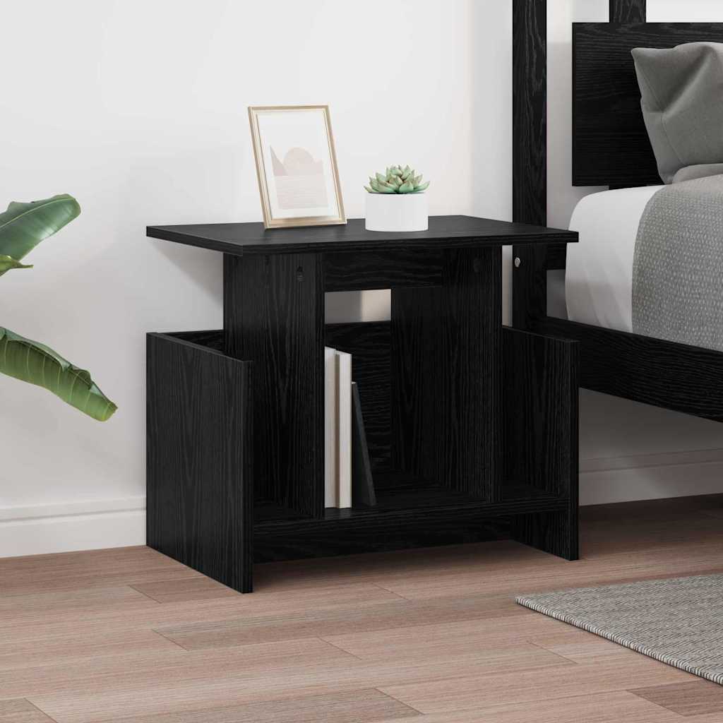 vidaXL TV Stand 2 pcs Black Oak 50 x 35 x 45 cm Engineered Wood