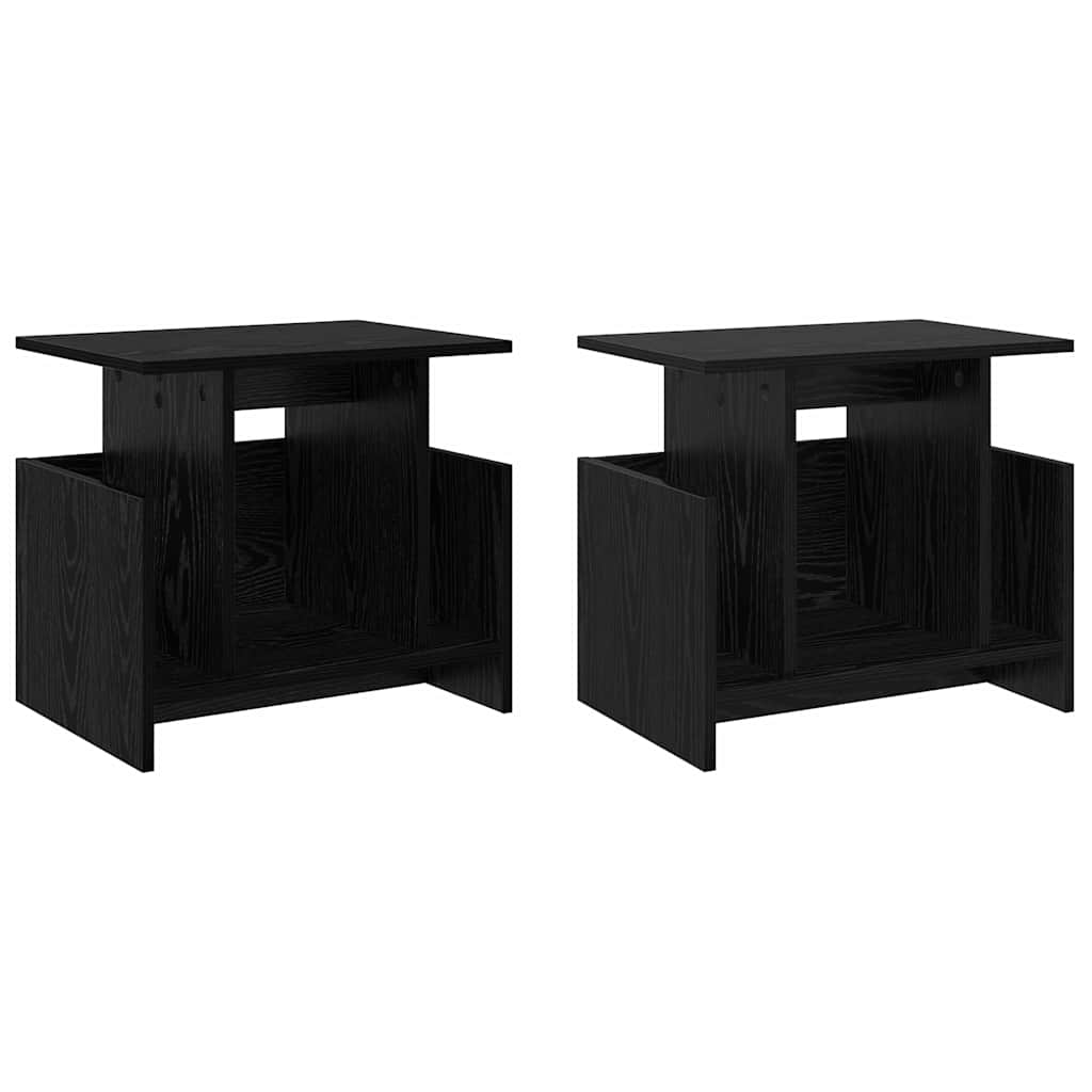 vidaXL TV Stand 2 pcs Black Oak 50 x 35 x 45 cm Engineered Wood