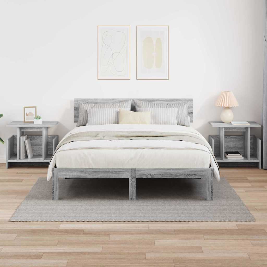 vidaXL TV Stand 2 pcs Grey Sonoma 50 x 35 x 45 cm Engineered Wood