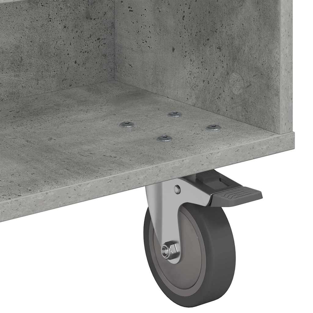 vidaXL Side Table with Wheels Concrete Grey 90 x 50 x 30 cm