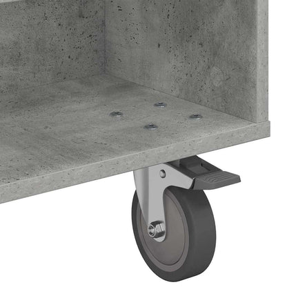 vidaXL Side Table with Wheels Concrete Grey 90 x 50 x 30 cm