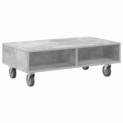 vidaXL Side Table with Wheels Concrete Grey 90 x 50 x 30 cm