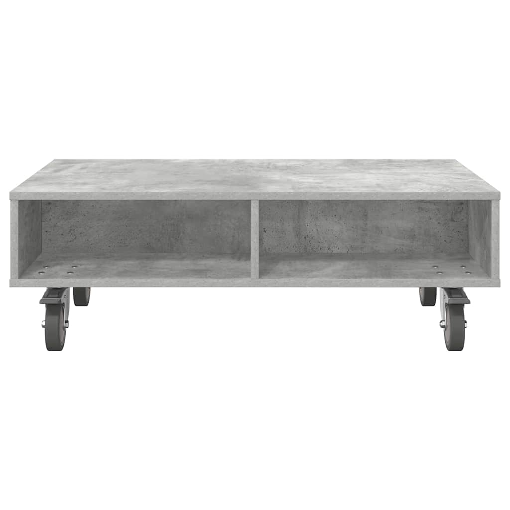 vidaXL Side Table with Wheels Concrete Grey 90 x 50 x 30 cm