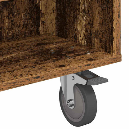 vidaXL Side Table with Wheels Old Wood 90 x 50 x 30 cm Engineered Wood