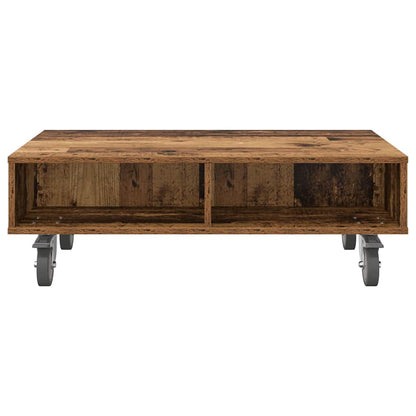 vidaXL Side Table with Wheels Old Wood 90 x 50 x 30 cm Engineered Wood