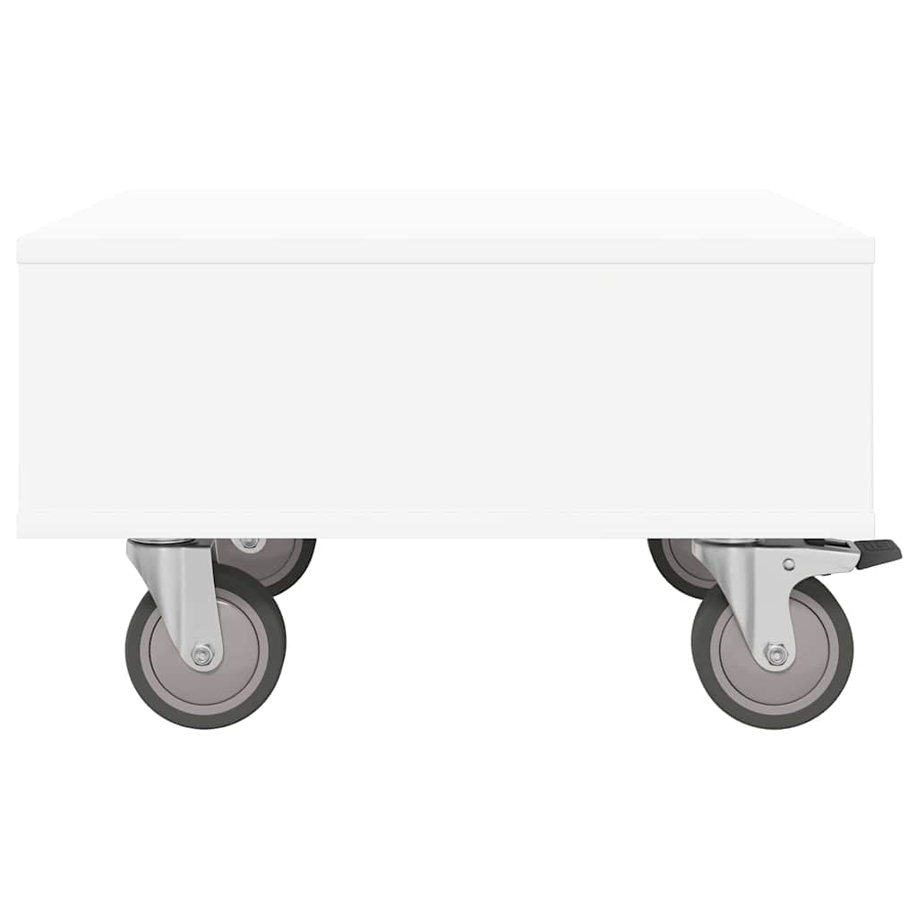 vidaXL Side Table with Wheels White 50.5 x 50 x 30 cm Engineered Wood