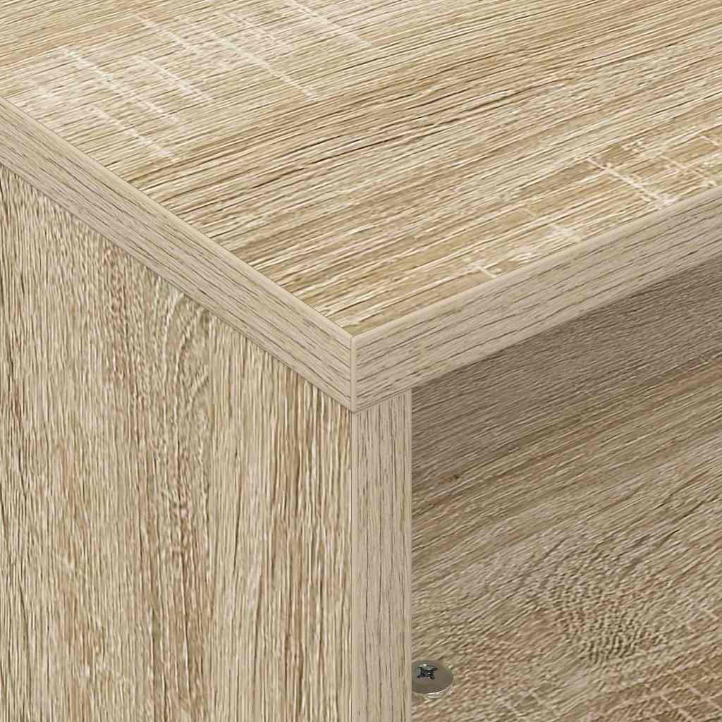 vidaXL Side Table with Wheels Sonoma Oak 50.5 x 50 x 30 cm