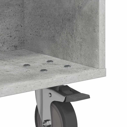 vidaXL Side Table with Wheels Concrete Grey 50.5 x 50 x 30 cm
