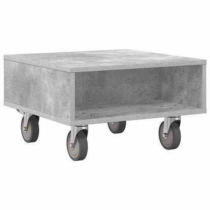 vidaXL Side Table with Wheels Concrete Grey 50.5 x 50 x 30 cm
