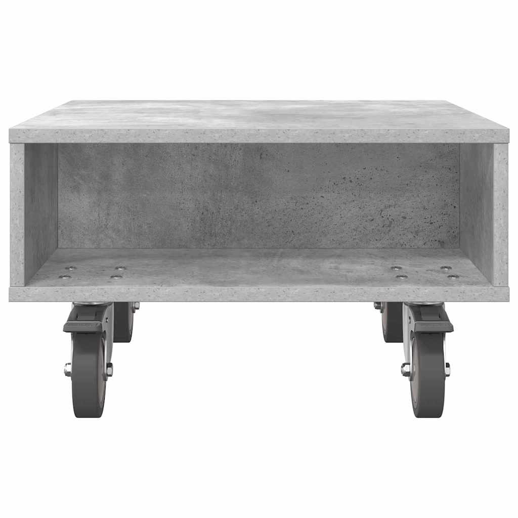 vidaXL Side Table with Wheels Concrete Grey 50.5 x 50 x 30 cm