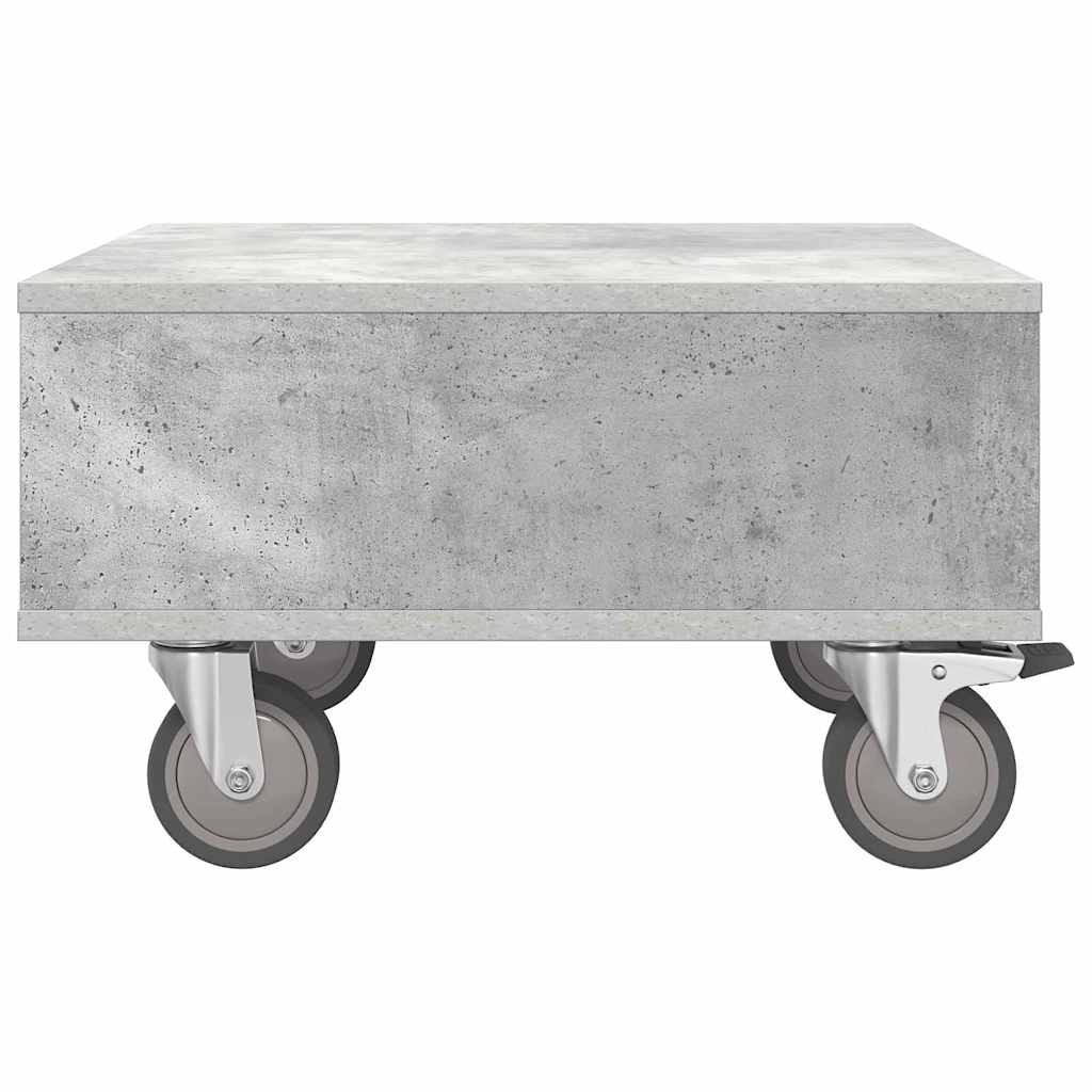 vidaXL Side Table with Wheels Concrete Grey 50.5 x 50 x 30 cm