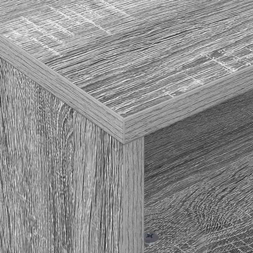vidaXL Side Table with Wheels Grey Sonoma 50.5 x 50 x 30 cm