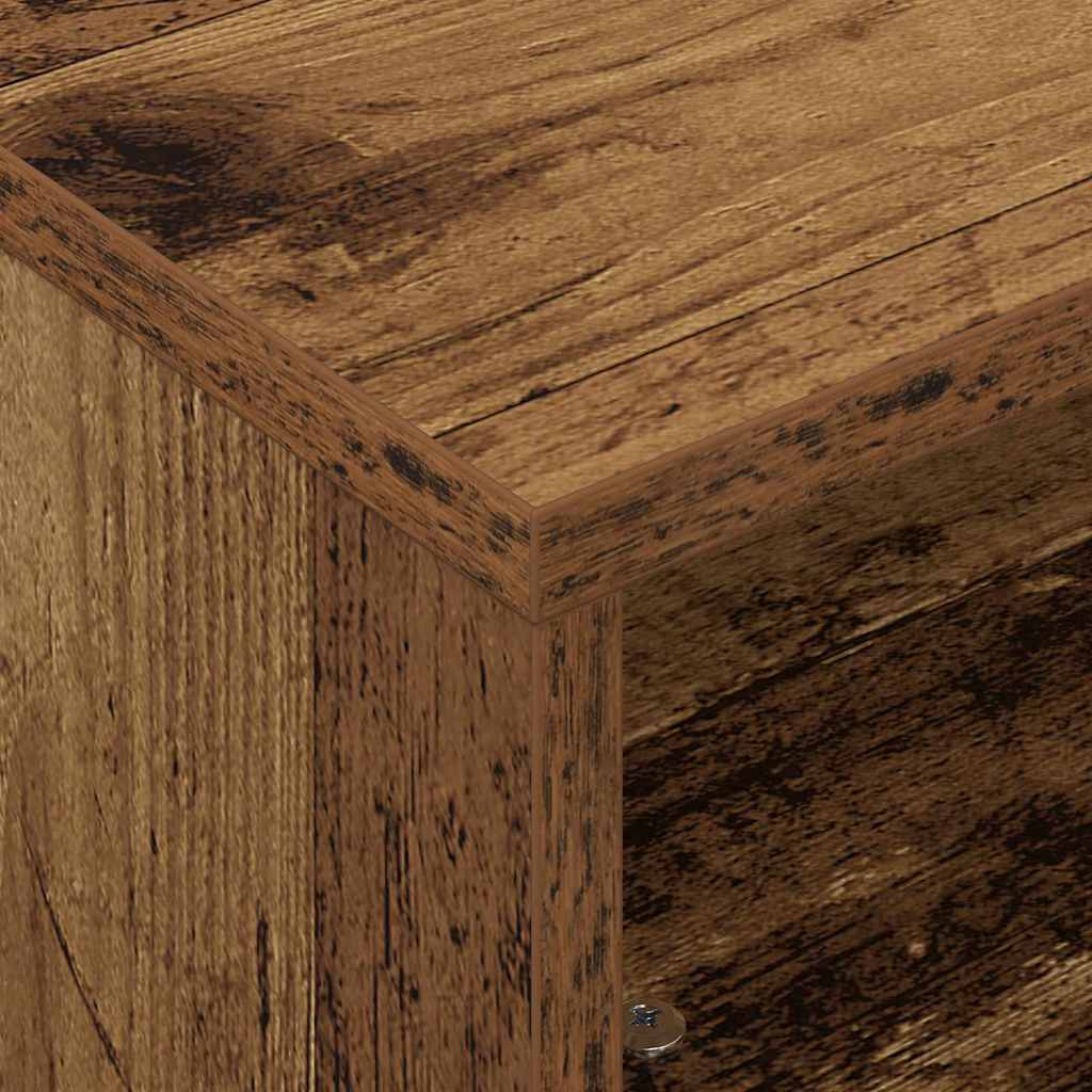vidaXL Side Table with Wheels Old Wood 50.5 x 50 x 30 cm
