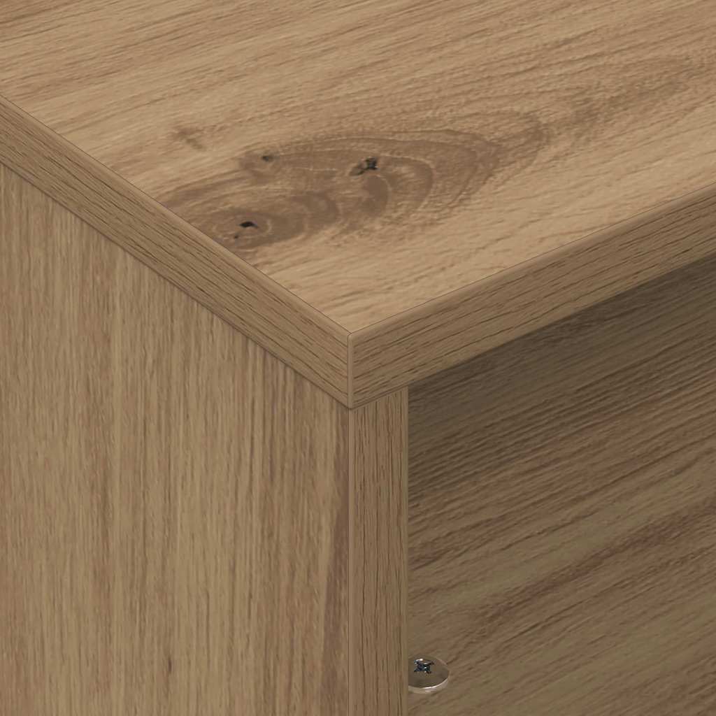 vidaXL Side Table with Wheels Artisan Oak 50.5 x 50 x 30 cm