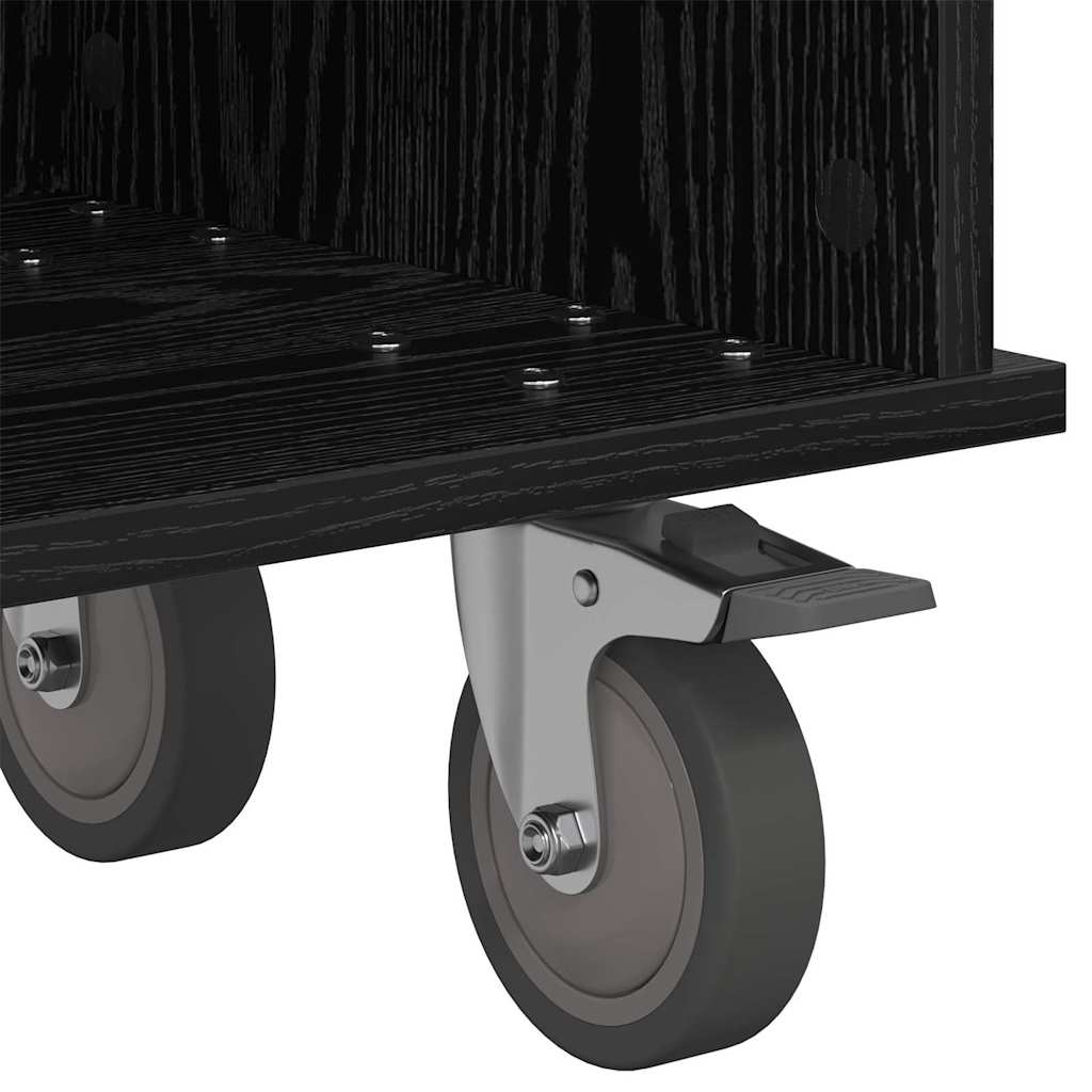 vidaXL TV Stand Black Oak 100 x 35 x 35 cm Engineered Wood