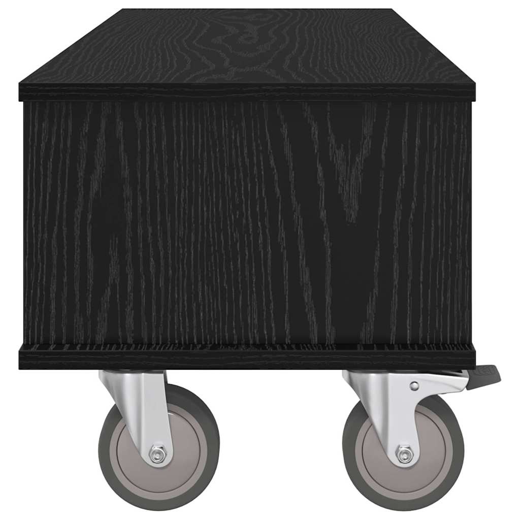 vidaXL TV Stand Black Oak 100 x 35 x 35 cm Engineered Wood