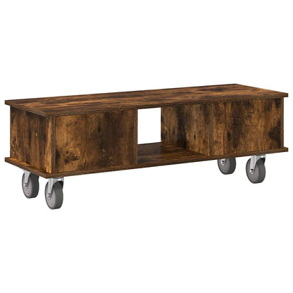 vidaXL TV Stand Smoked Oak 100 x 35 x 35 cm Engineered Wood