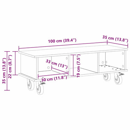 vidaXL TV Stand Old Wood 100 x 35 x 35 cm Engineered Wood