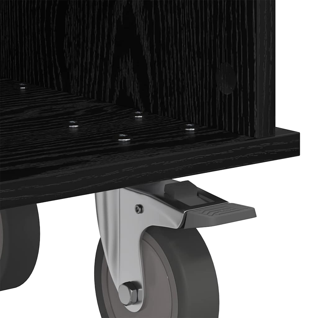 vidaXL TV Stand Black Oak 68.5 x 35 x 35 cm Engineered Wood