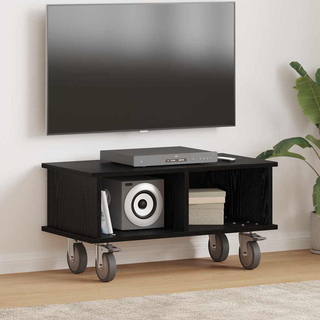 vidaXL TV Stand Black Oak 68.5 x 35 x 35 cm Engineered Wood