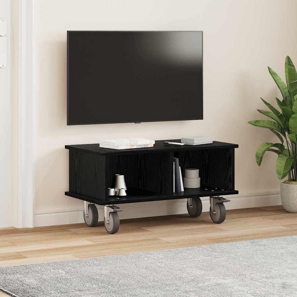 vidaXL TV Stand Black Oak 68.5 x 35 x 35 cm Engineered Wood