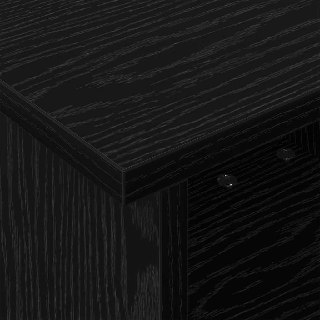 vidaXL TV Stand Black Oak 37 x 35 x 35 cm Engineered Wood