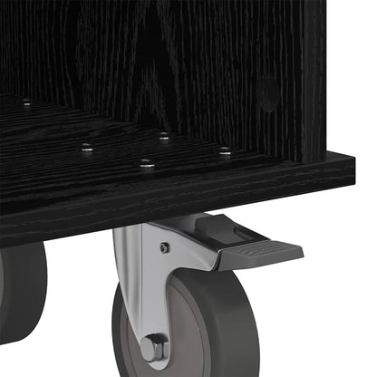 vidaXL TV Stand Black Oak 37 x 35 x 35 cm Engineered Wood