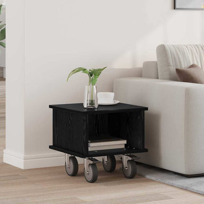vidaXL TV Stand Black Oak 37 x 35 x 35 cm Engineered Wood