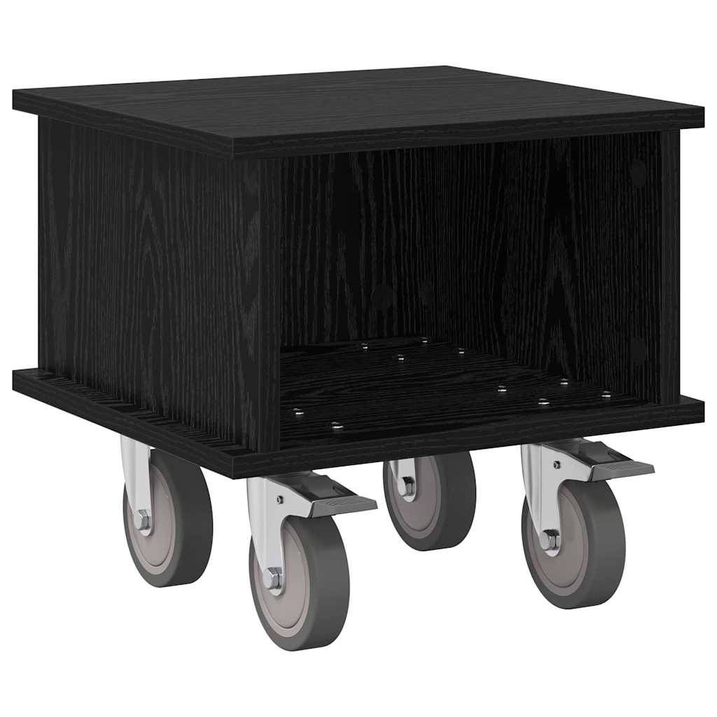 vidaXL TV Stand Black Oak 37 x 35 x 35 cm Engineered Wood