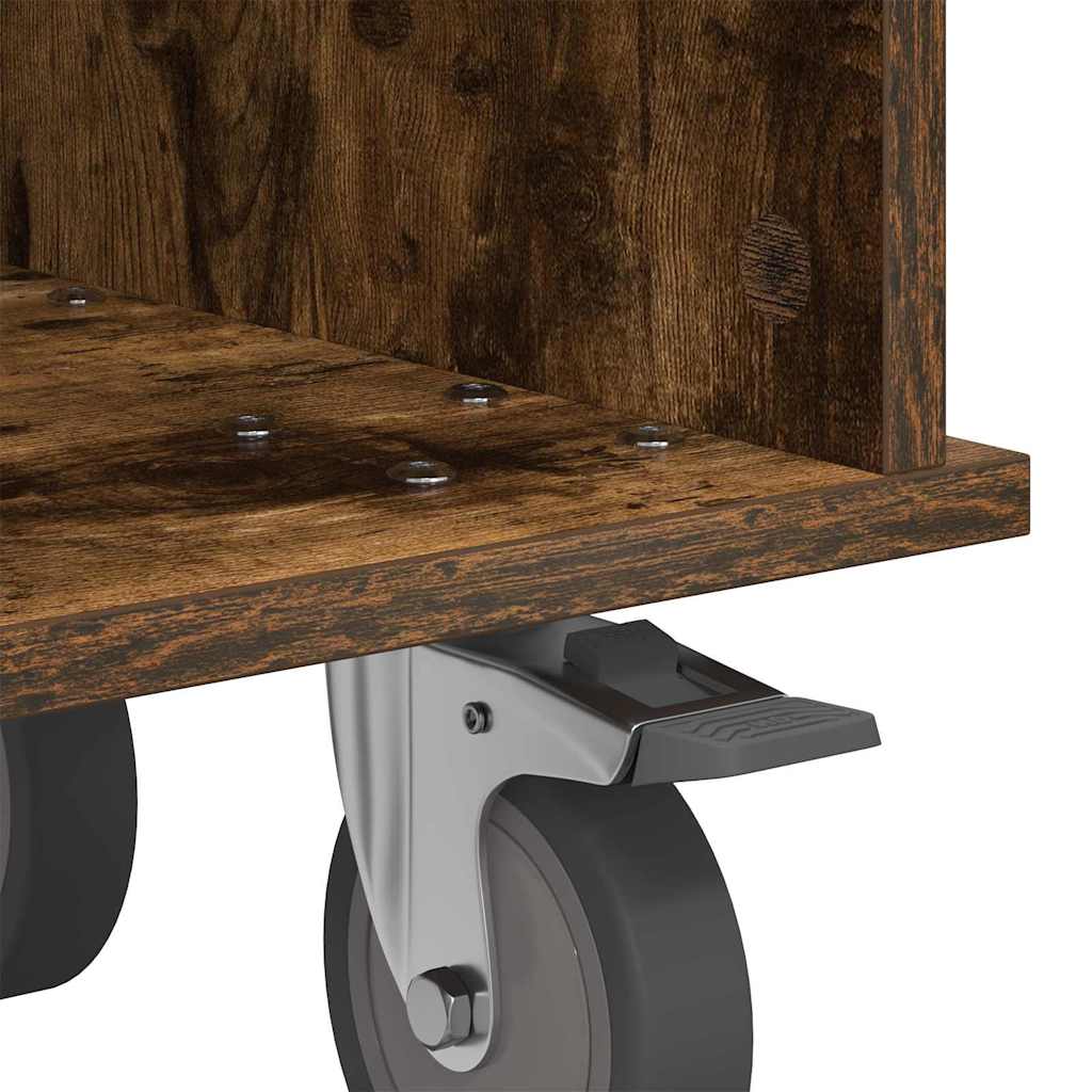 vidaXL TV Stand Smoked Oak 37 x 35 x 35 cm Engineered Wood