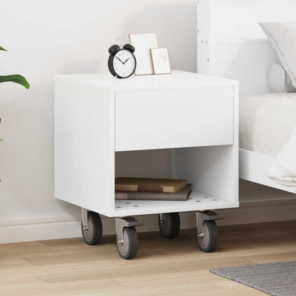 vidaXL Bedside Table White 40.5 x 40 x 48 cm Engineered Wood