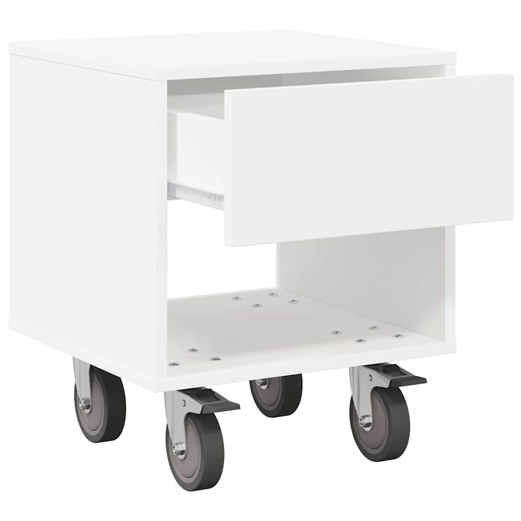 vidaXL Bedside Table White 40.5 x 40 x 48 cm Engineered Wood