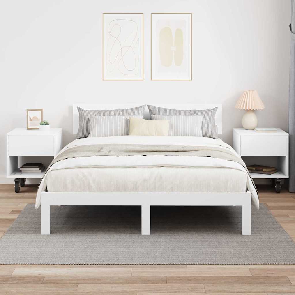 vidaXL Bedside Table 2 pcs White 40.5 x 40 x 48 cm Engineered Wood