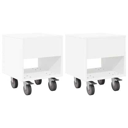 vidaXL Bedside Table 2 pcs White 40.5 x 40 x 48 cm Engineered Wood