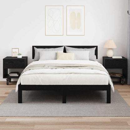 vidaXL Bedside Table 2 pcs Black Oak 40.5 x 40 x 48 cm Engineered Wood