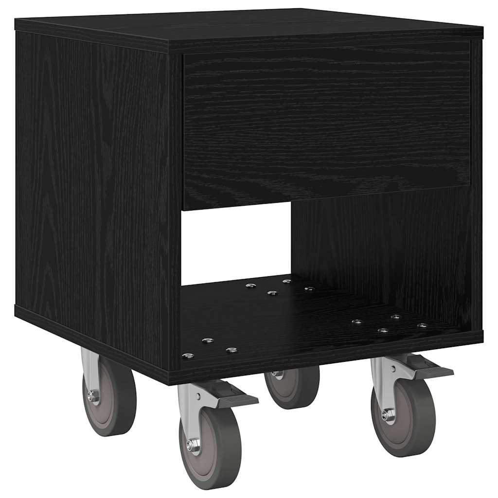 vidaXL Bedside Table 2 pcs Black Oak 40.5 x 40 x 48 cm Engineered Wood