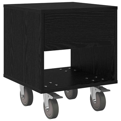 vidaXL Bedside Table 2 pcs Black Oak 40.5 x 40 x 48 cm Engineered Wood