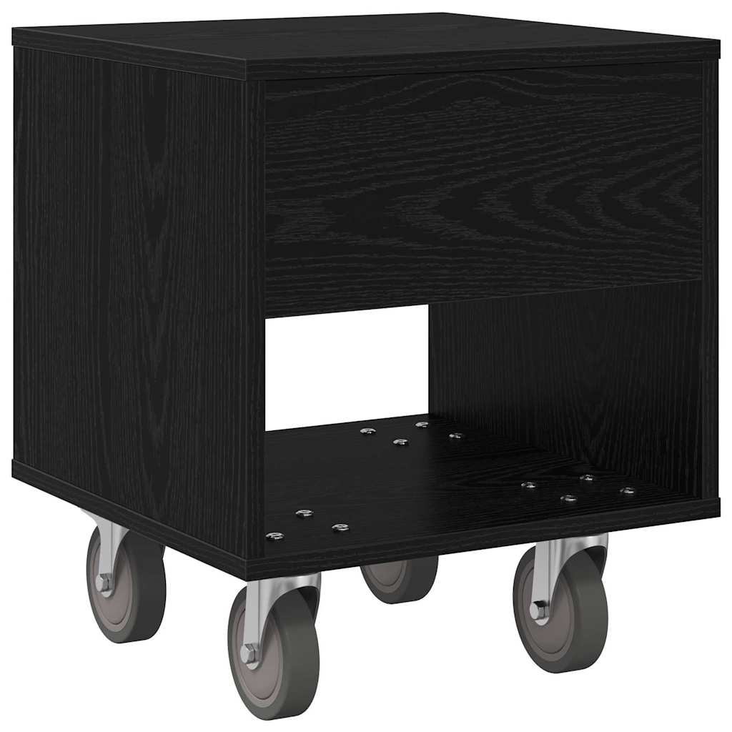 vidaXL Bedside Table 2 pcs Black Oak 40.5 x 40 x 48 cm Engineered Wood