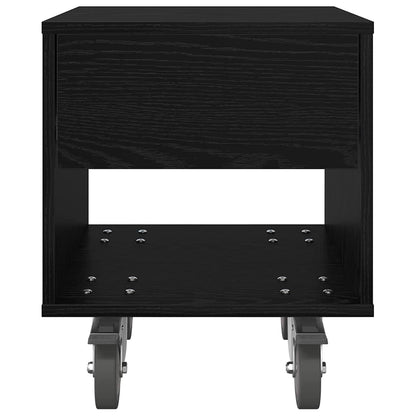 vidaXL Bedside Table 2 pcs Black Oak 40.5 x 40 x 48 cm Engineered Wood